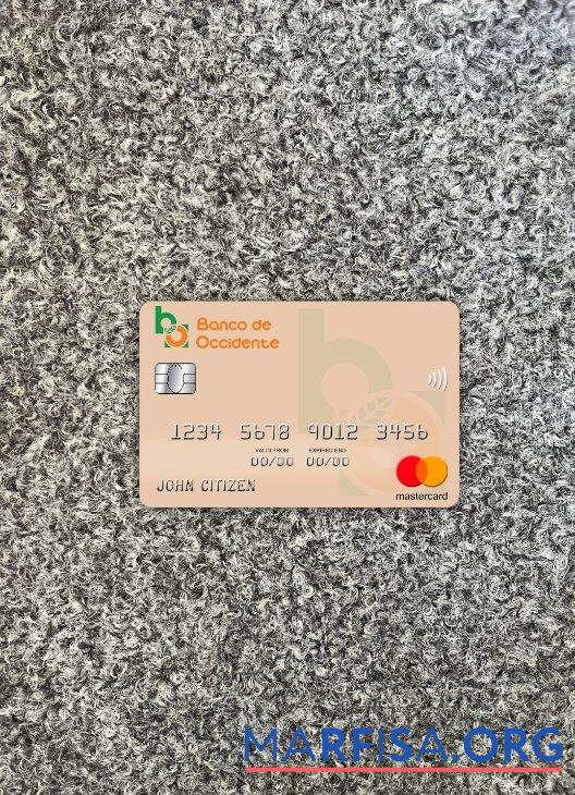 Downloadable Honduras Banco de Occidente mastercard photolook front example